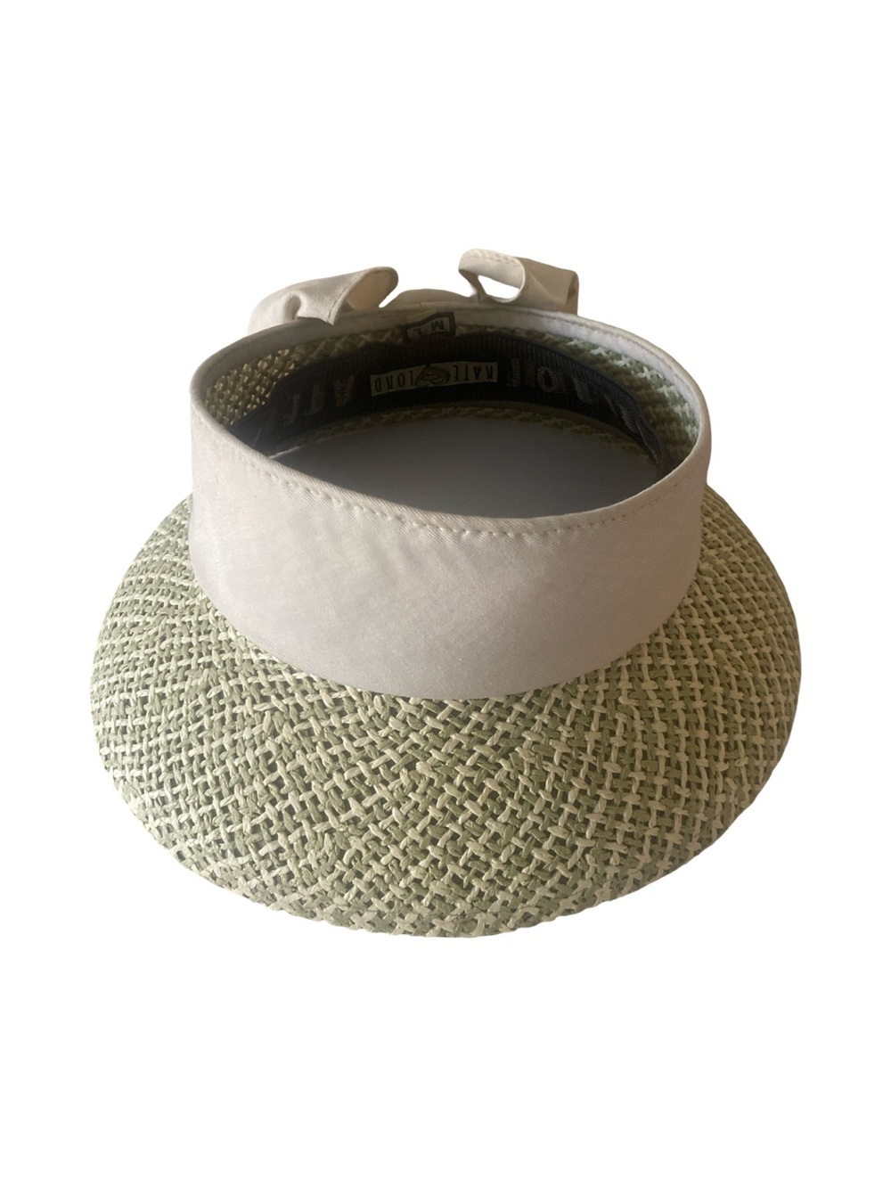 Kate Lord  Straw Visor with Cream Fabric Band